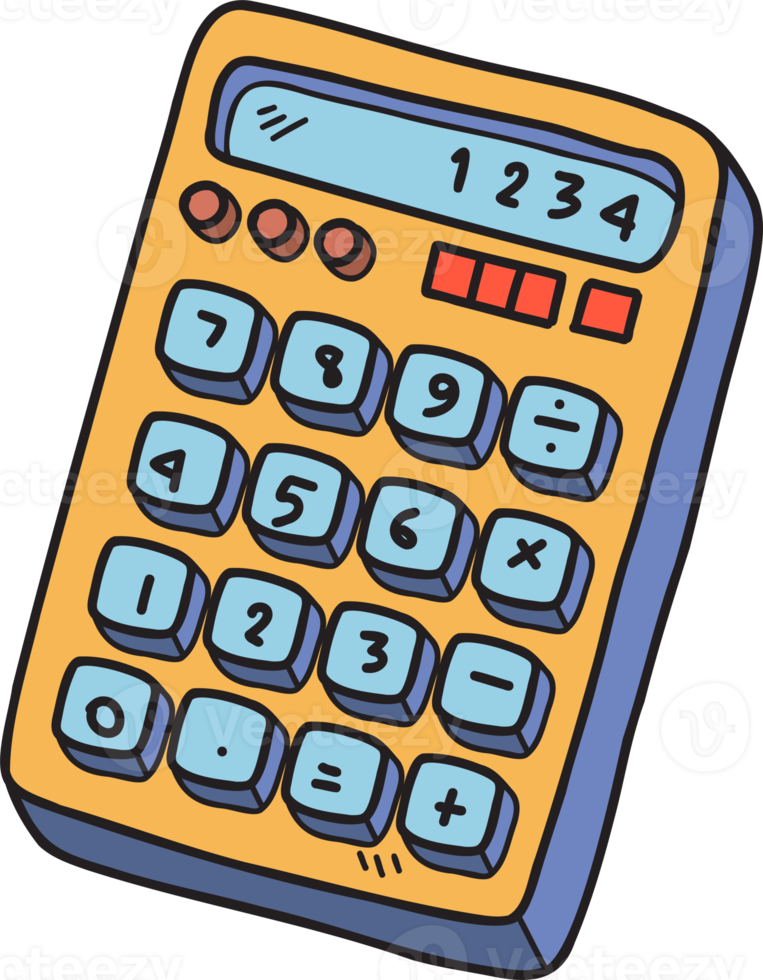 illustration de calculatrice dessinée à la main png