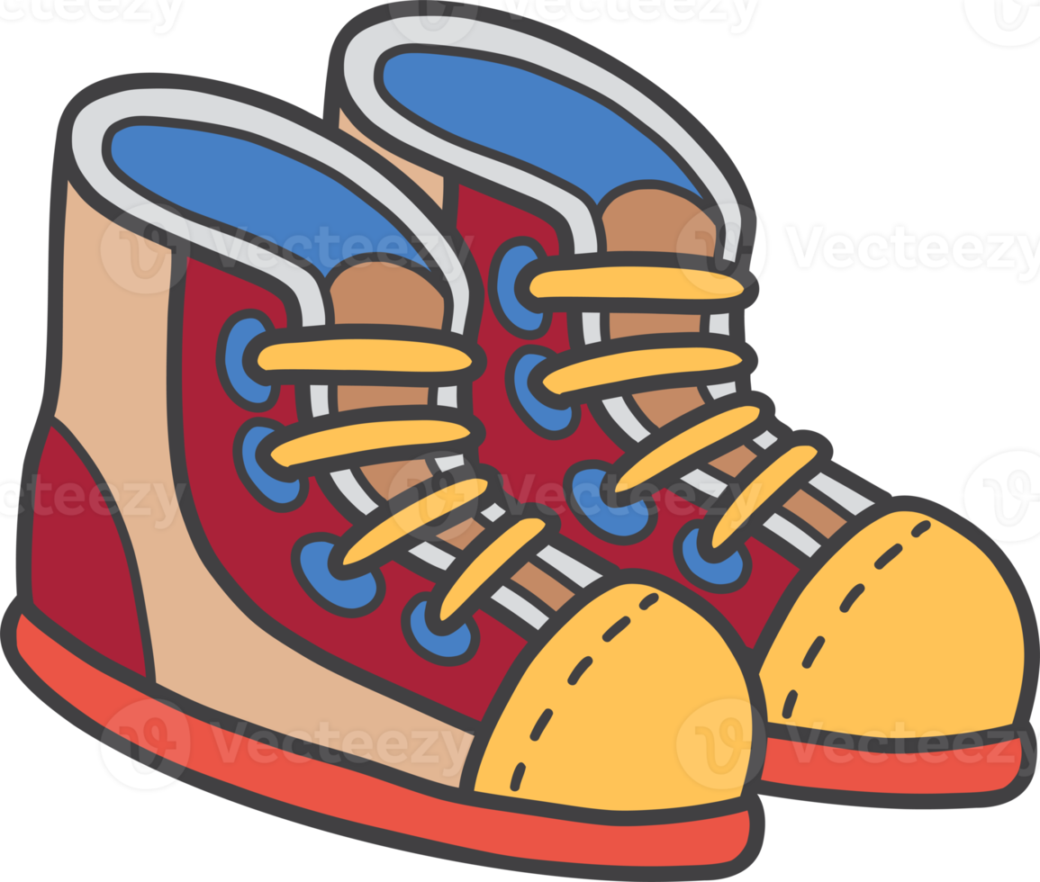 Hand Drawn hiking shoes illustration png