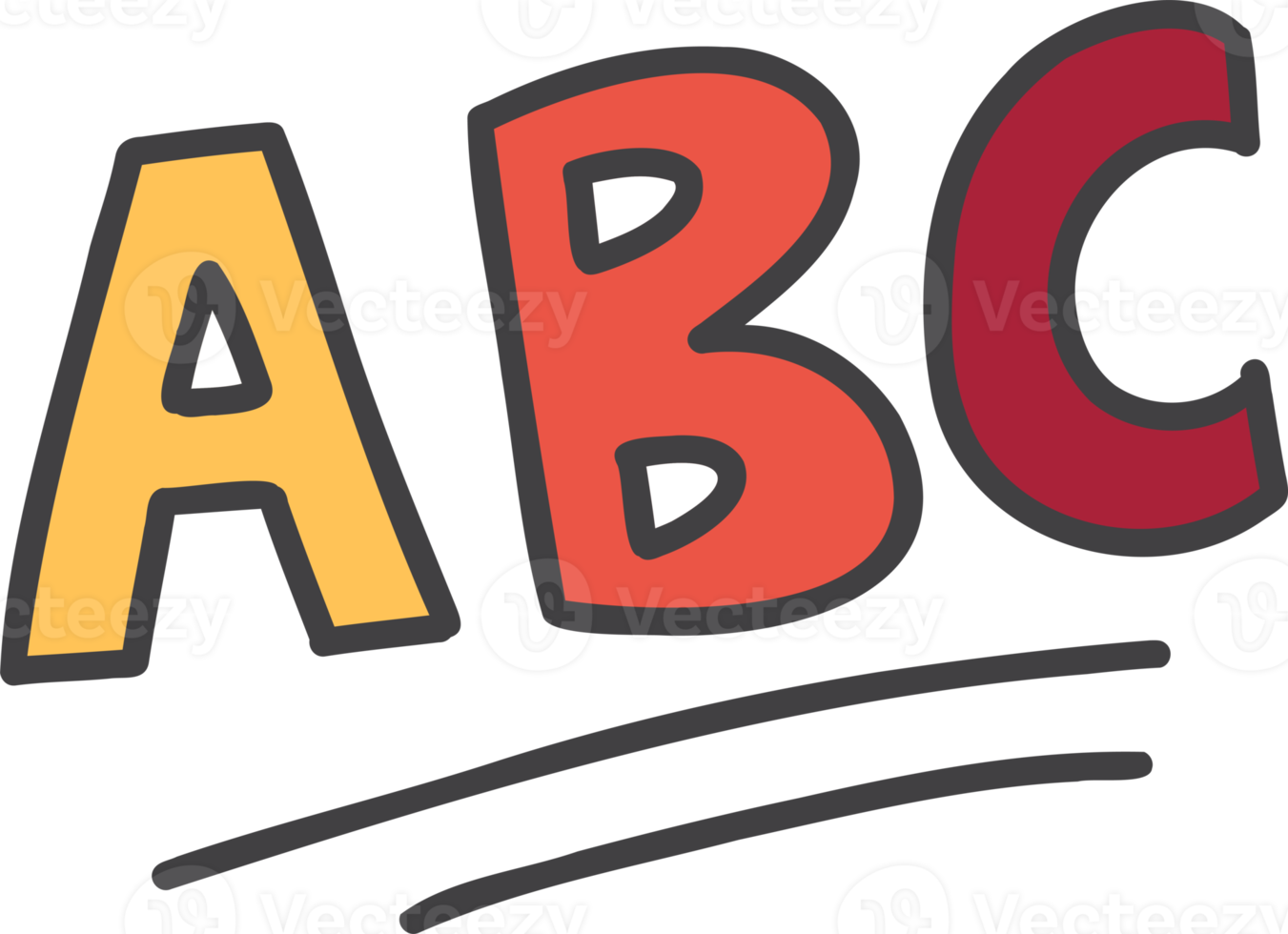 dibujado a mano ilustración de letras abc png