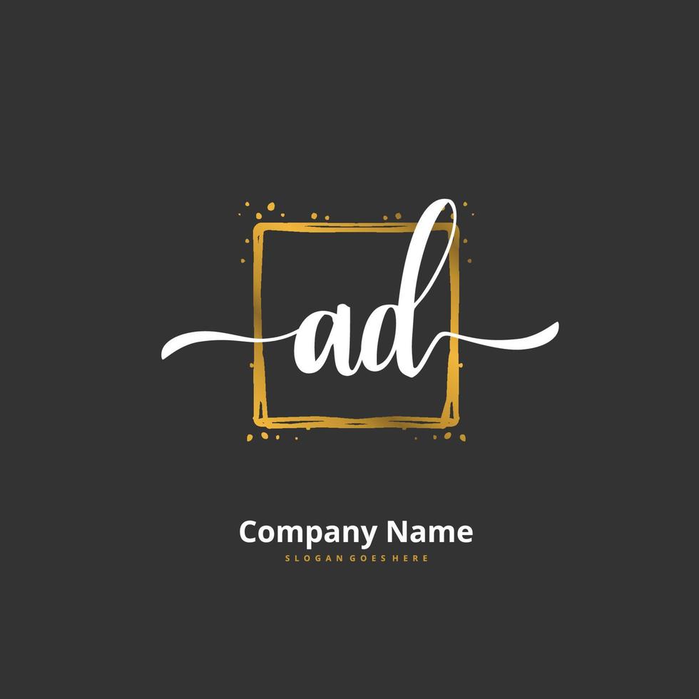 anuncio inicial de escritura a mano y diseño de logotipo de firma con círculo. hermoso diseño de logotipo escrito a mano para moda, equipo, boda, logotipo de lujo. vector