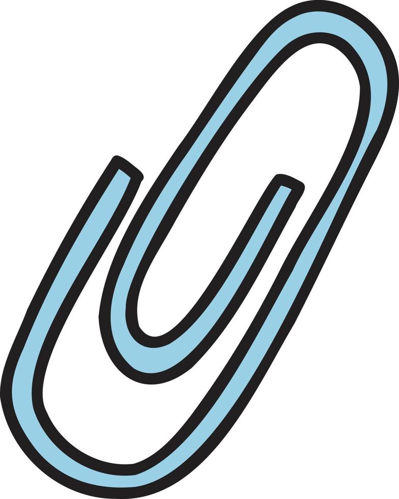 Hand Drawn cute Paper clip illustration vector