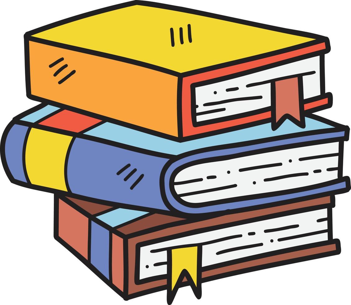 Hand Drawn stack of books illustration vector