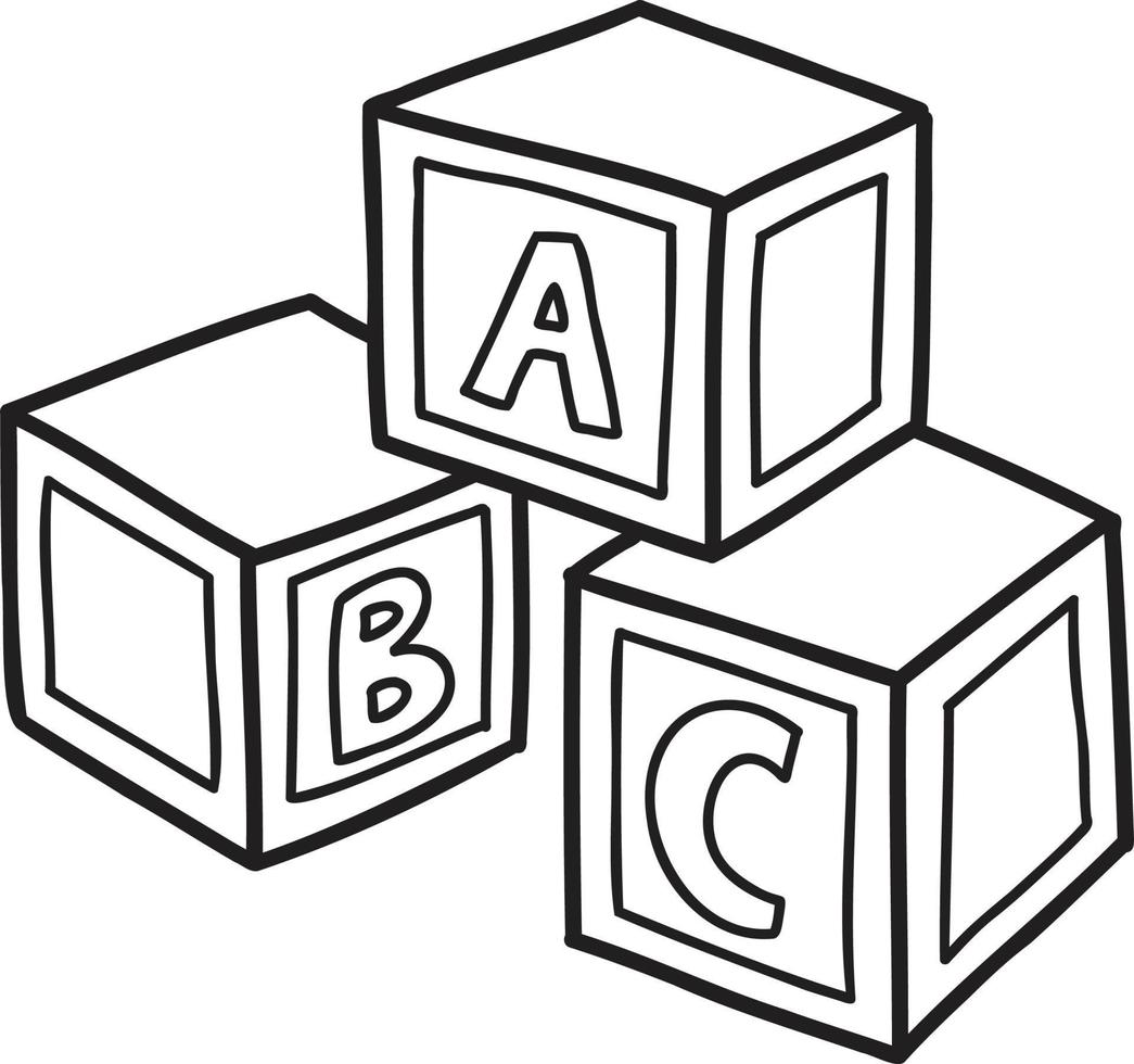 Hand Drawn block toys for children illustration 13127550 Vector Art at ...