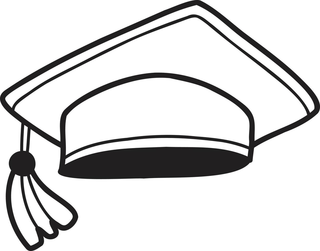 dibujado a mano linda ilustración de gorro de graduación vector