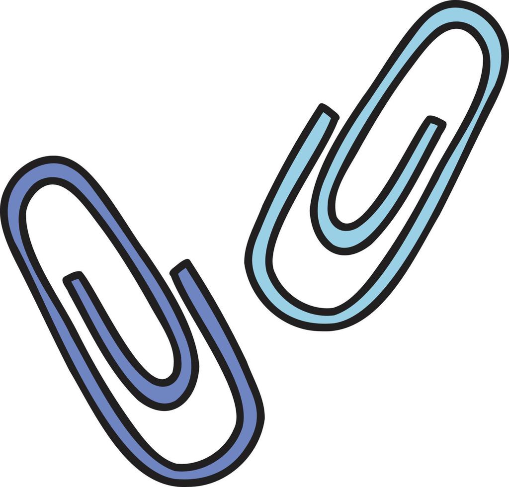 Hand Drawn cute Paper clip illustration vector