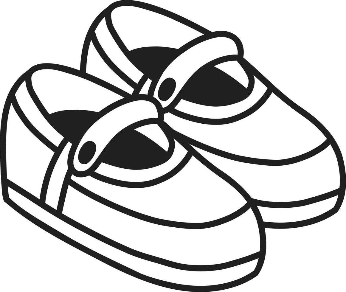 Hand Drawn girls shoes illustration vector