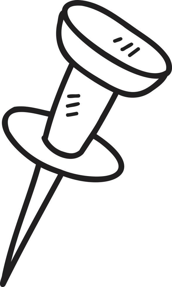 Hand Drawn cute paper pin illustration vector