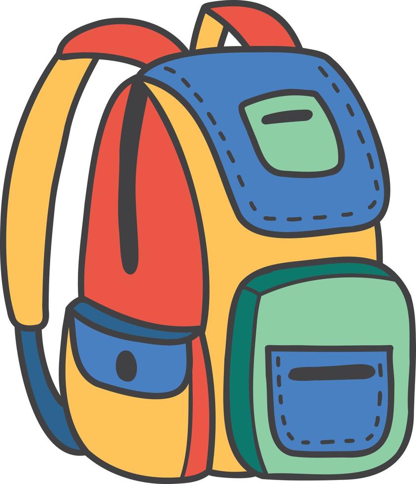 Hand Drawn backpack for students illustration 13127638 Vector Art at ...