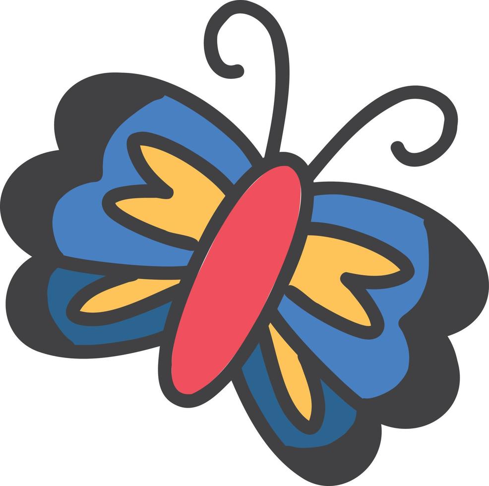 Hand Drawn cute butterfly illustration vector