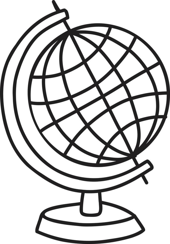 Hand Drawn globe model illustration vector