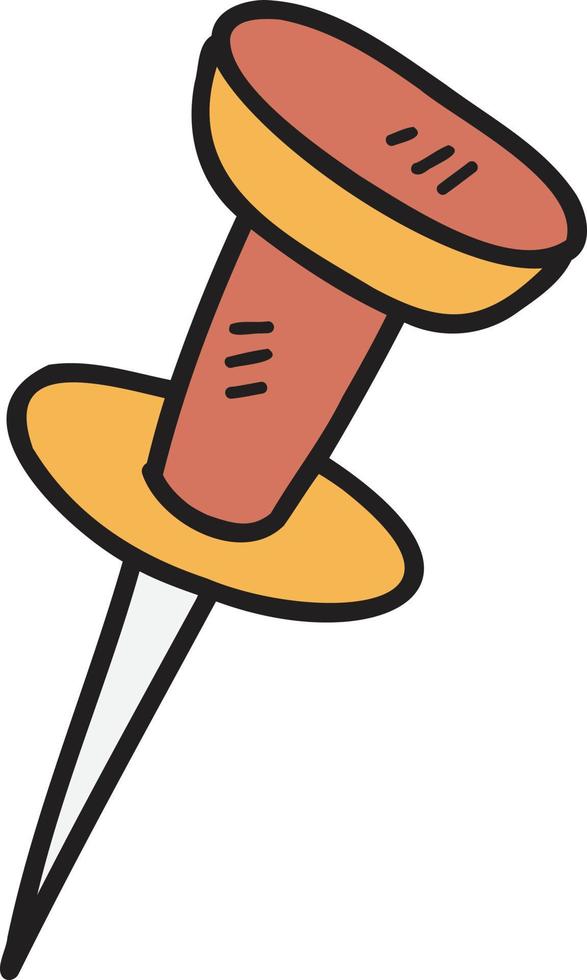 Hand Drawn cute paper pin illustration vector