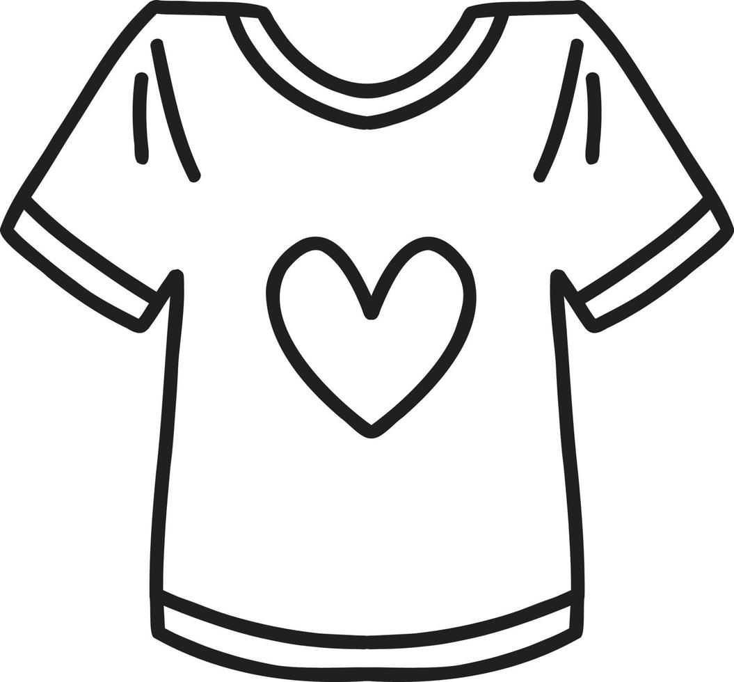 Hand Drawn shirt with heart illustration 13127705 Vector Art at Vecteezy