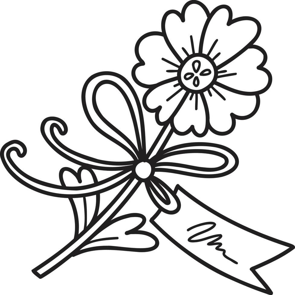 Hand Drawn vintage label with boho plants illustration vector