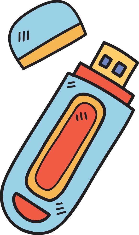 Hand Drawn USB Flash Drive illustration vector