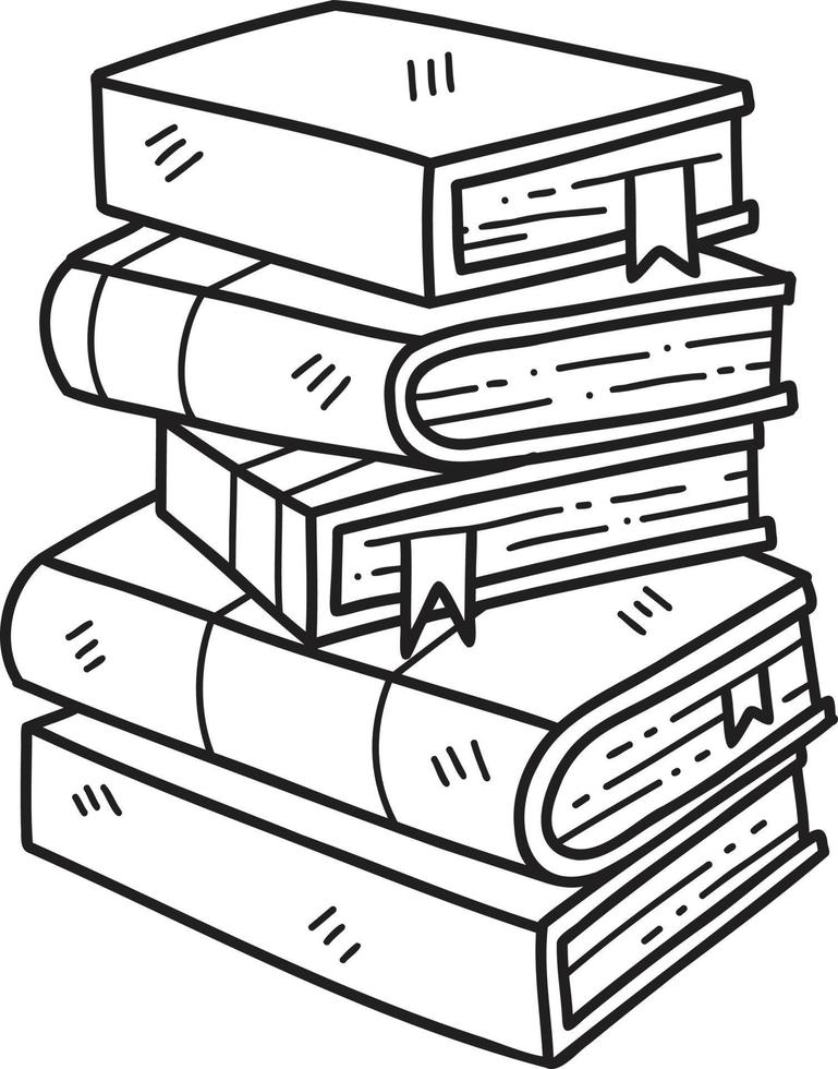 Hand Drawn stack of books illustration vector