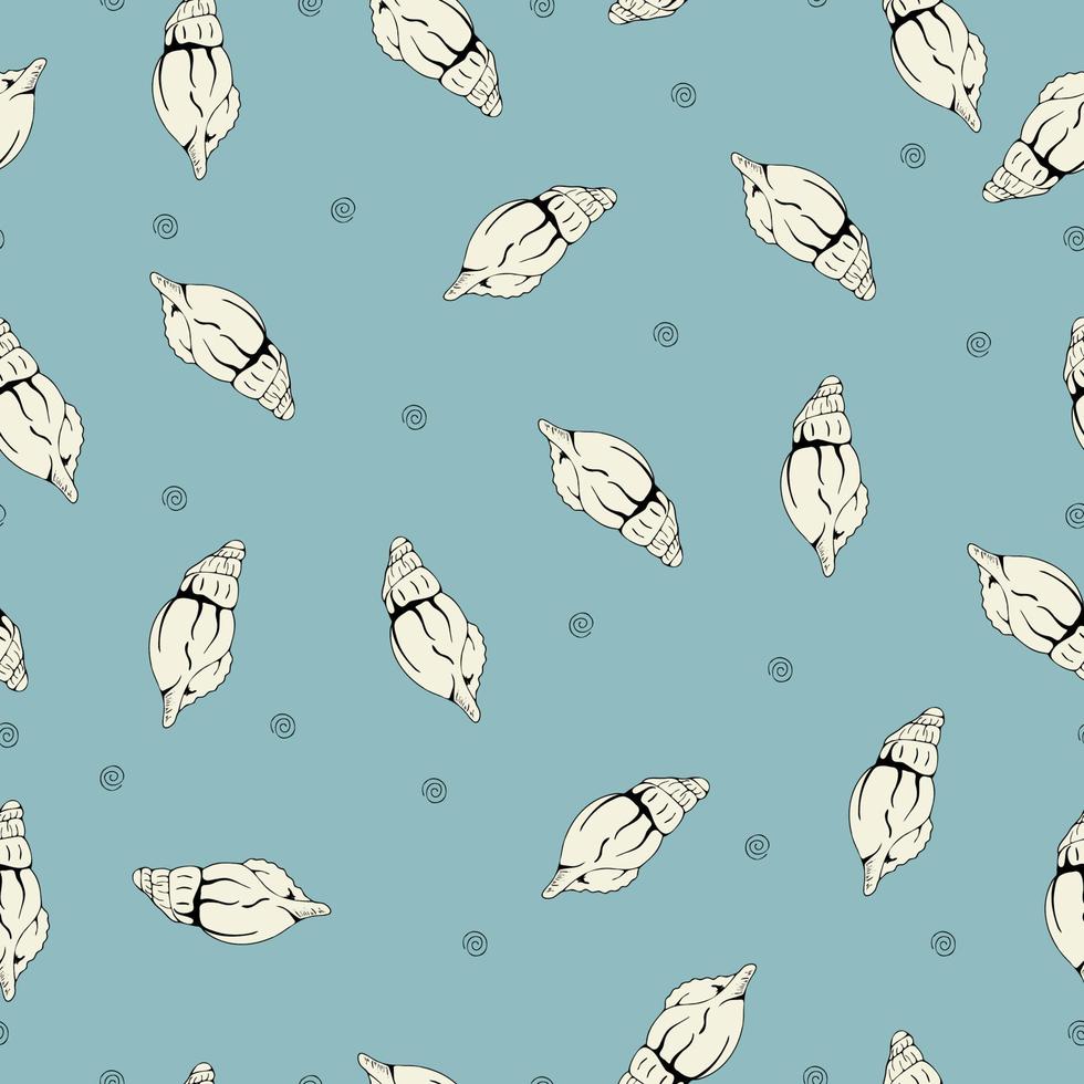 Summer texture sea shell pattern, summer mood. Costal design for your perfect holiday. vector