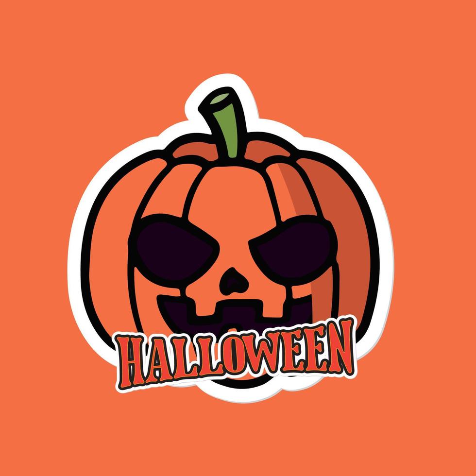 Halloween pumpkin cartoon illustration vector