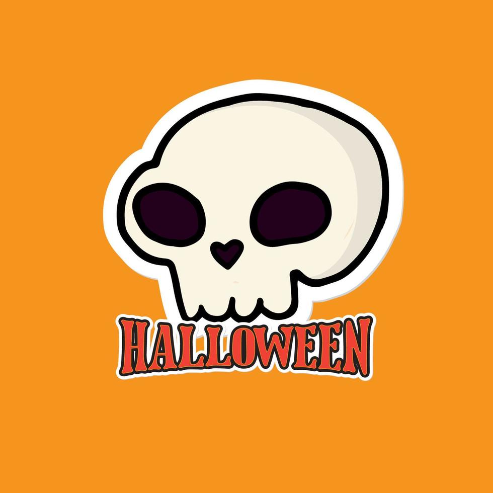 Halloween skull cartoon illustration vector