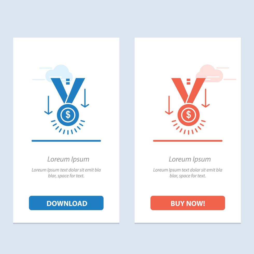 Award Medal Star Winner Trophy  Blue and Red Download and Buy Now web Widget Card Template vector