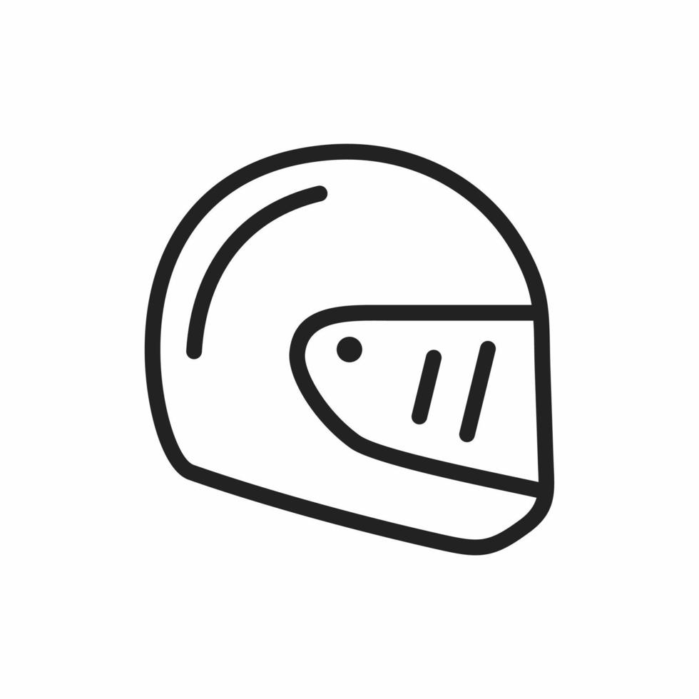 icono de contorno de casco de motocicleta vector