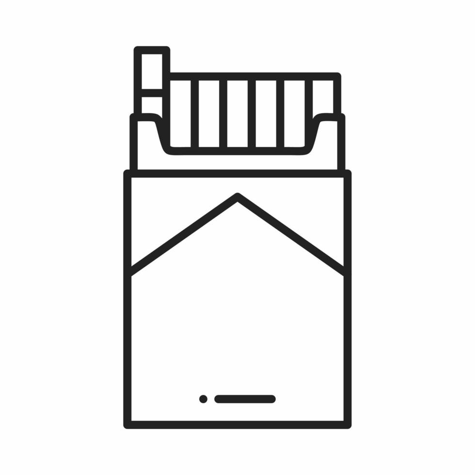 cigarette pack outline icon vector