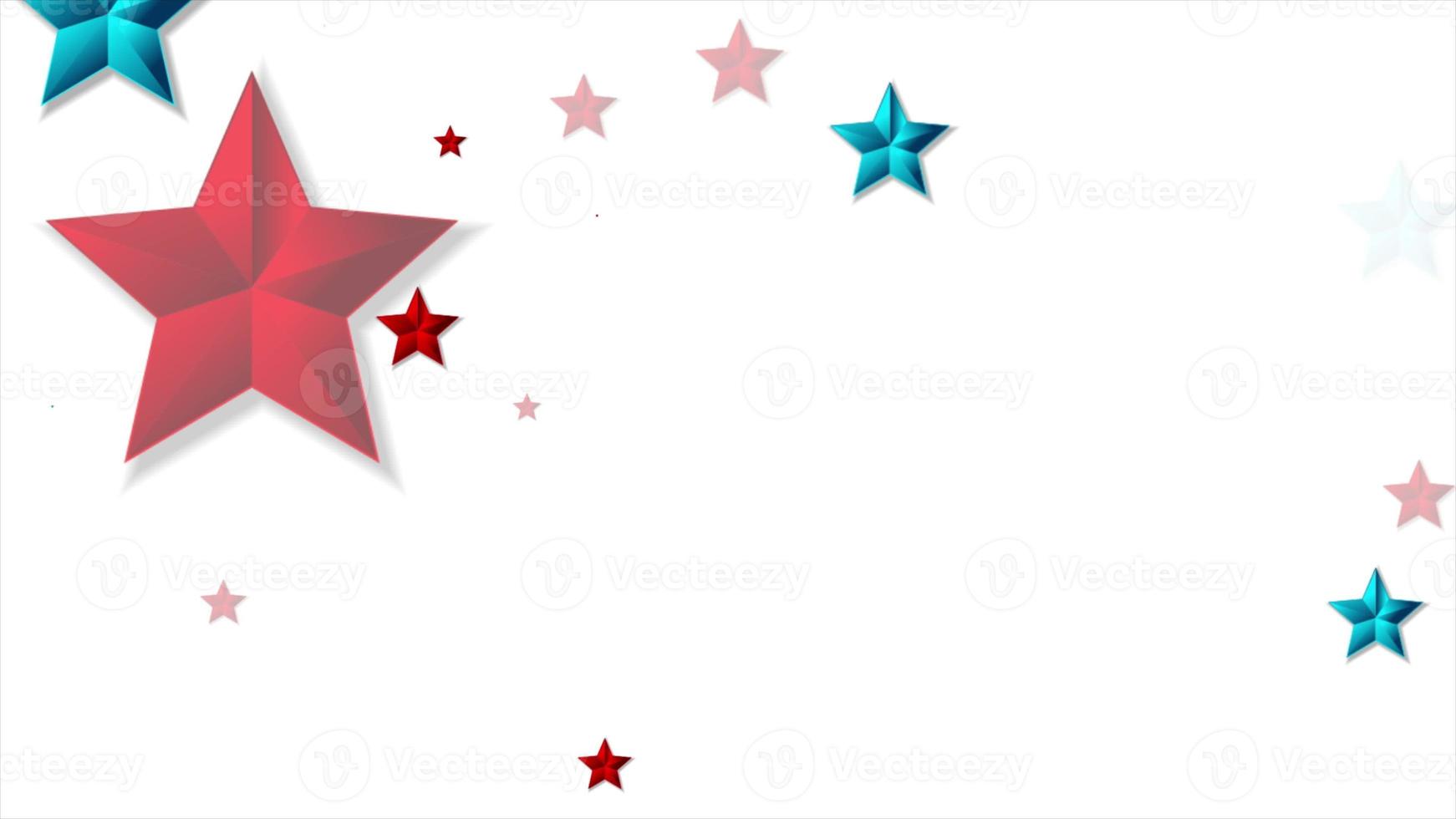 Red and blue shiny stars abstract background photo