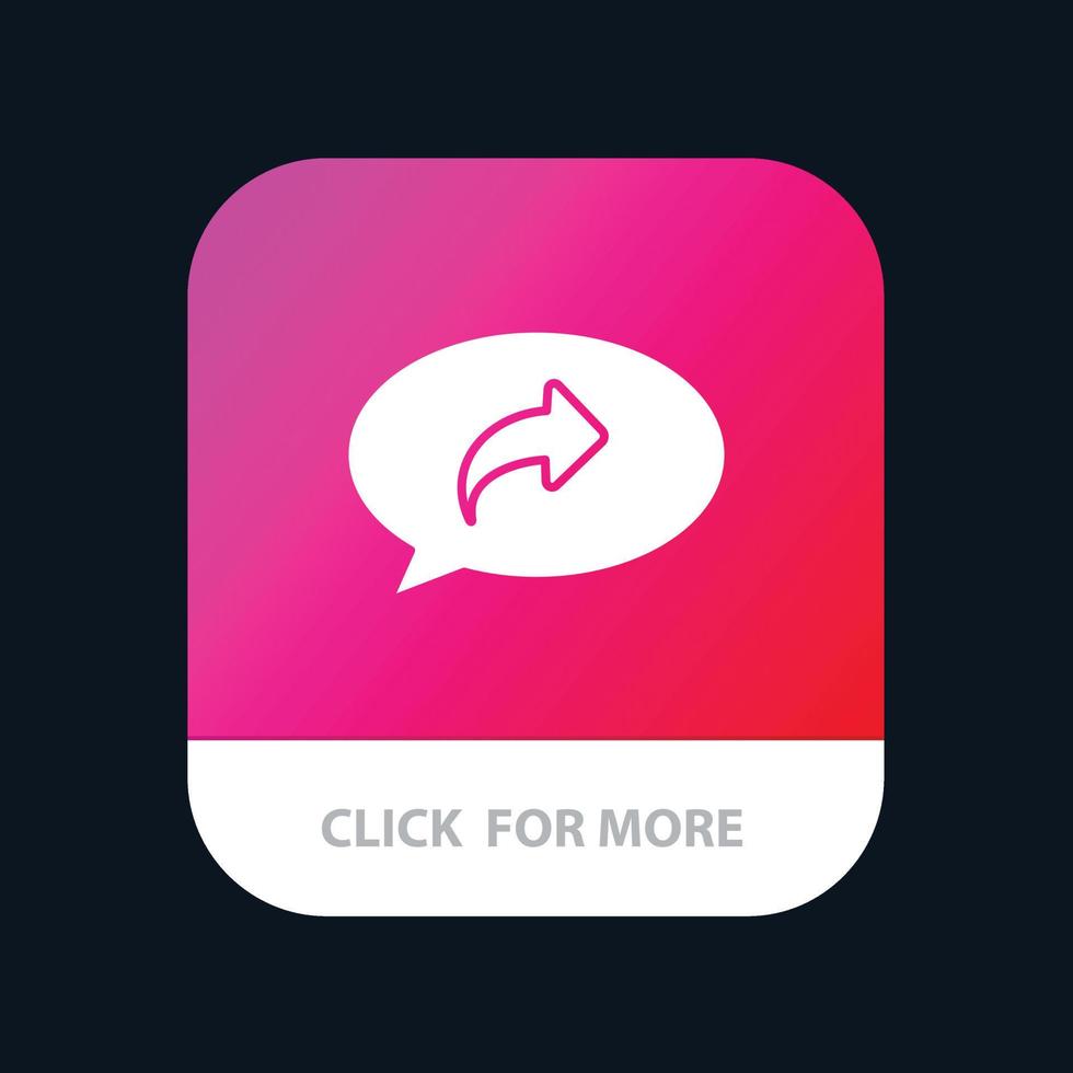 flecha de chat básica botón derecho de la aplicación móvil versión de glifo de android e ios vector