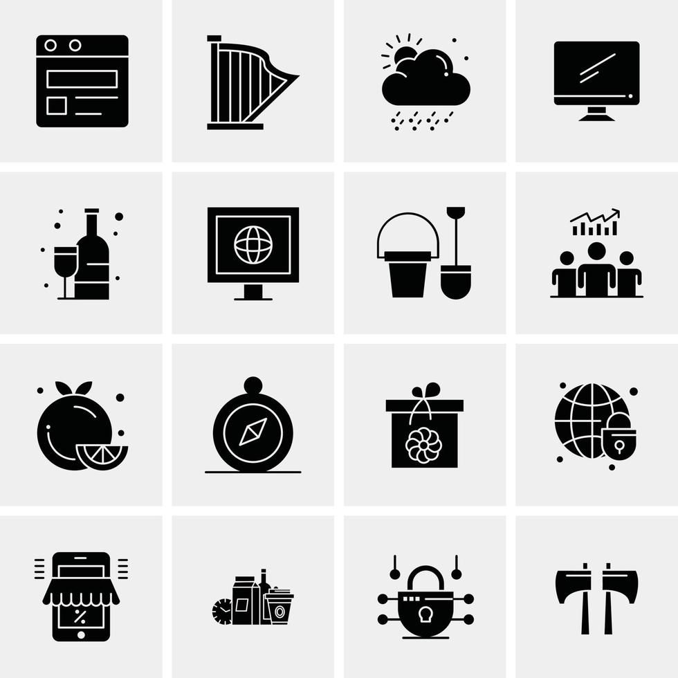 16 Universal Business Icons Vector Creative Icon Illustration to use in web and Mobile Related proje