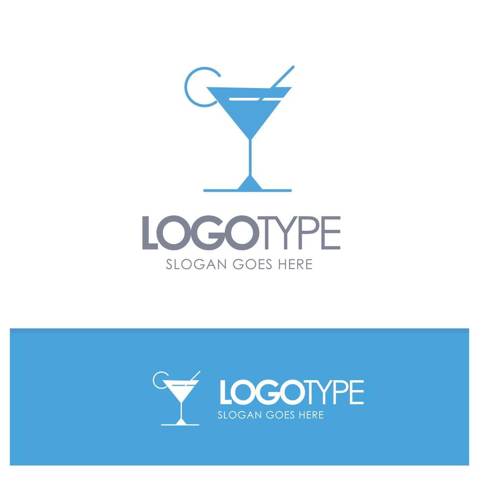 Cocktail Juice Lemon Blue Logo vector