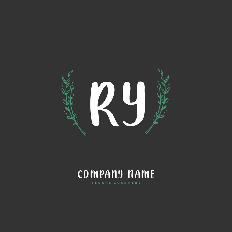 diseño de logotipo de firma y escritura inicial con círculo. hermoso diseño de logotipo escrito a mano para moda, equipo, boda, logotipo de lujo. vector