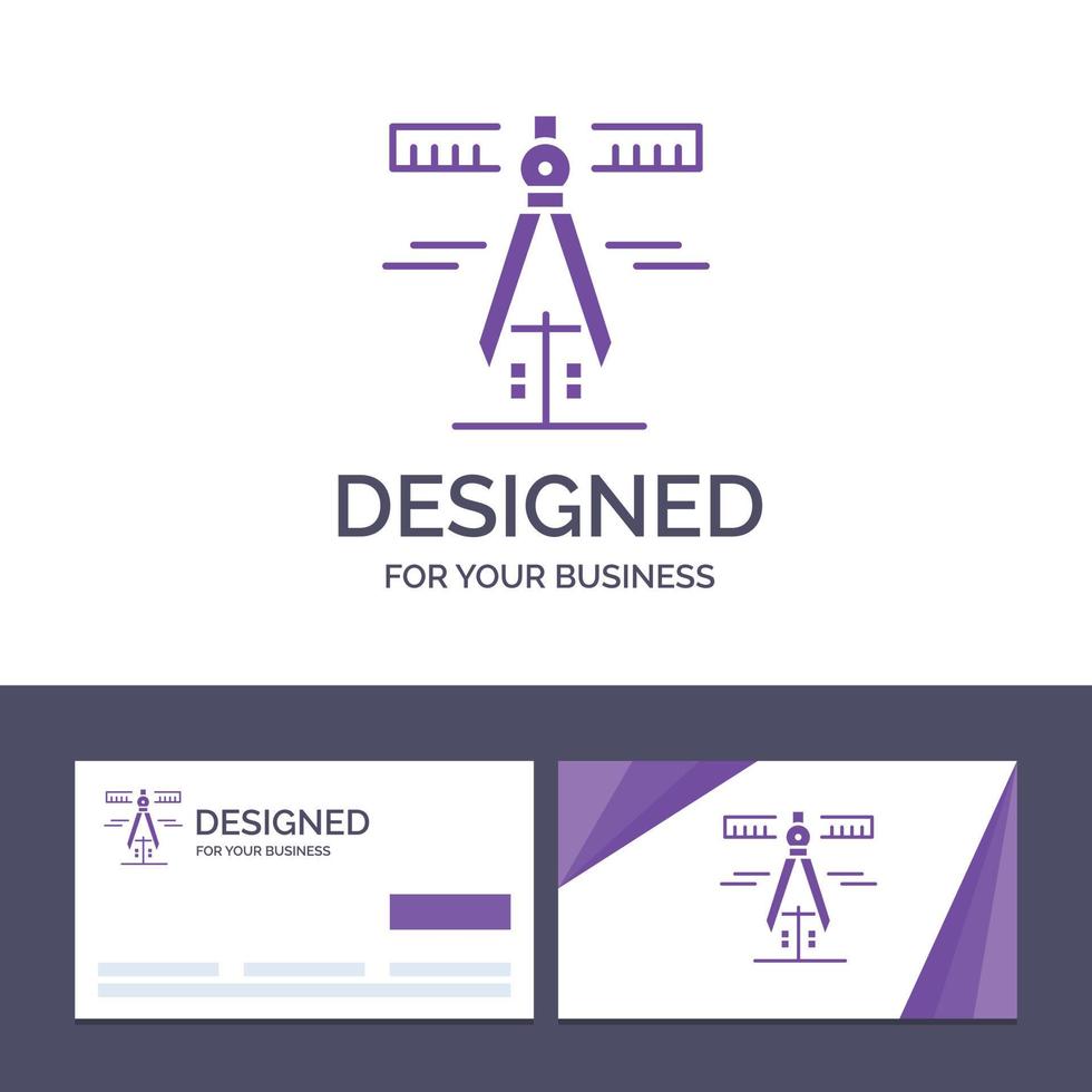 Creative Business Card and Logo template Calipers Geometry Tools Measure Vector Illustration