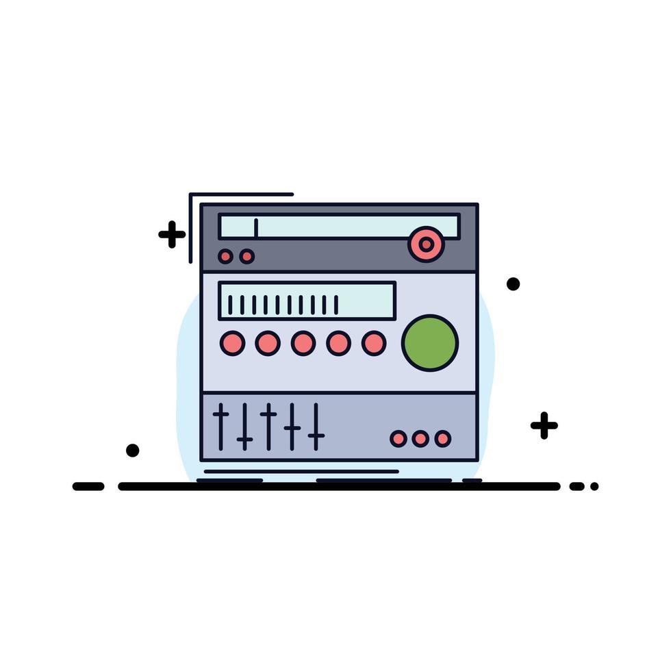 vector de icono de color plano de estudio de sonido de módulo de componente de rack