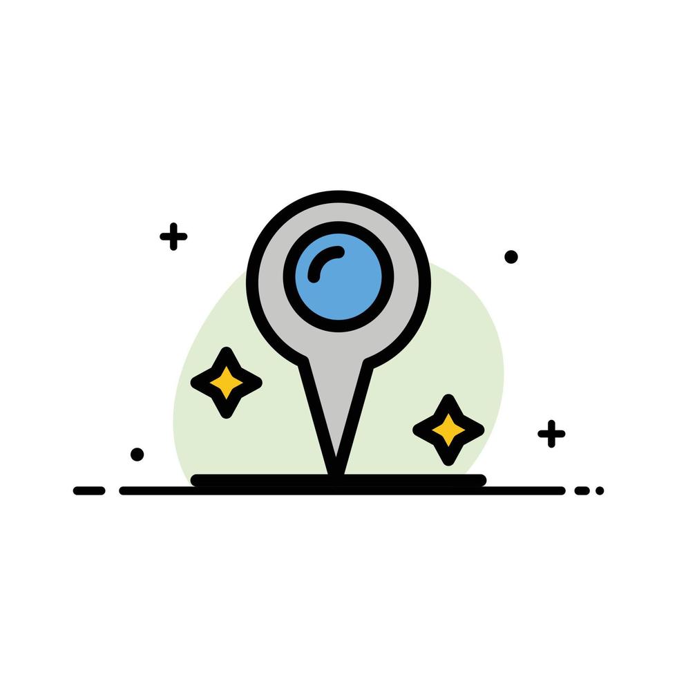 Map Location Marker  Business Flat Line Filled Icon Vector Banner Template