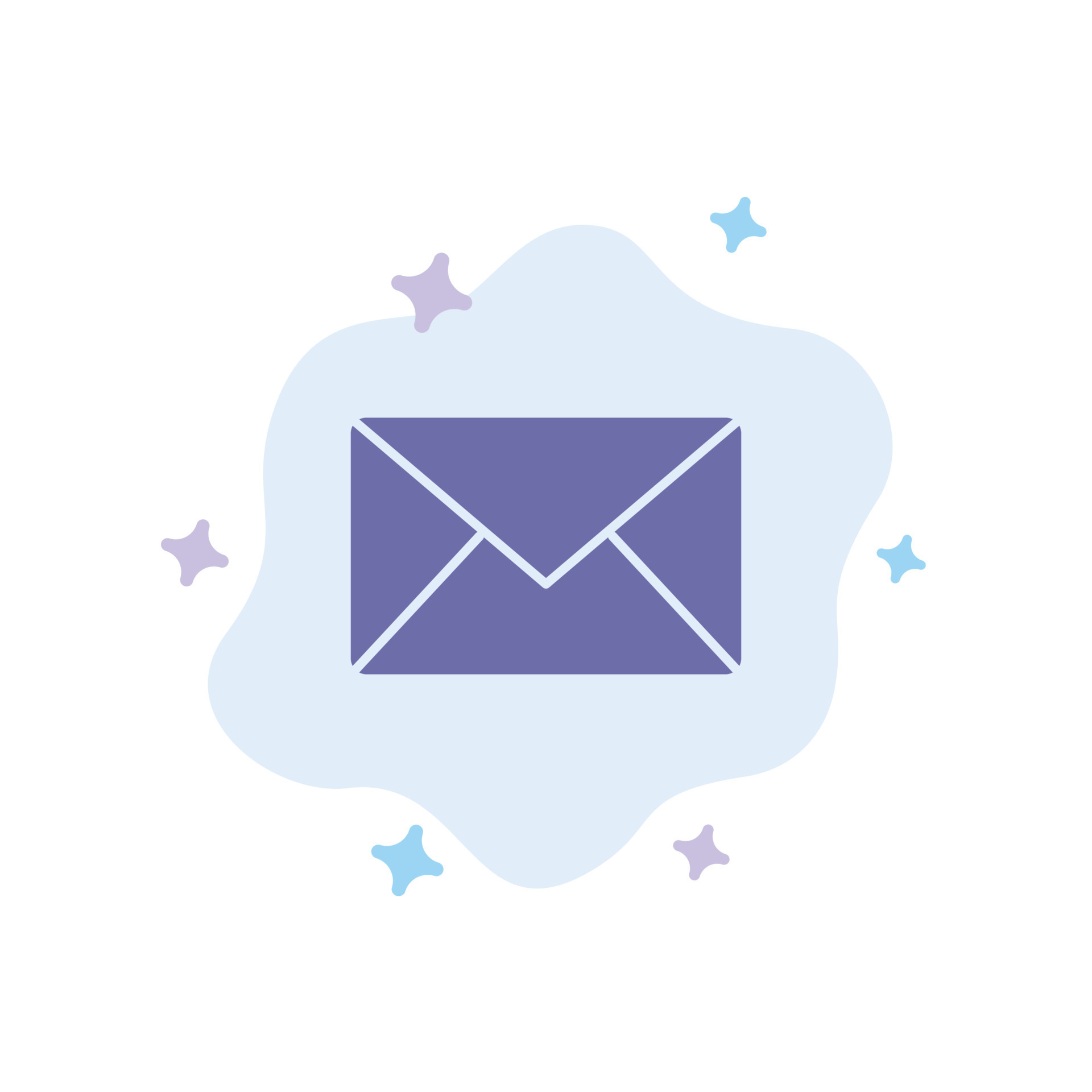 Email Mail Message Sms Blue Icon on Abstract Cloud Background 13128769