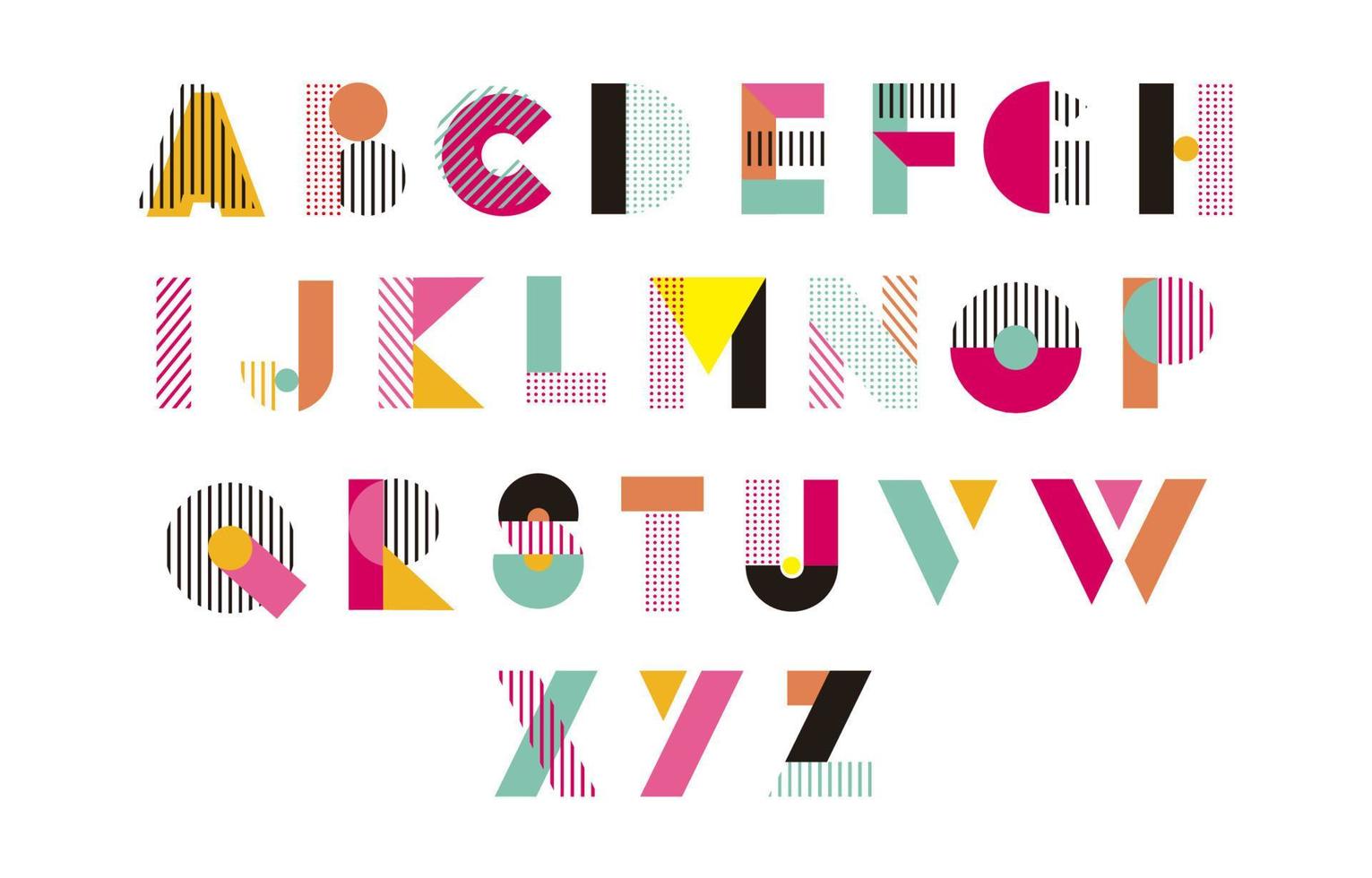 Colorful Alphabet Icon Set vector