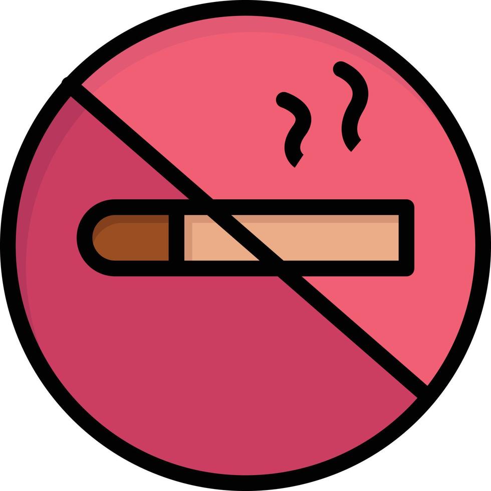 Smoking No Smoking Cigarette Health  Flat Color Icon Vector icon banner Template