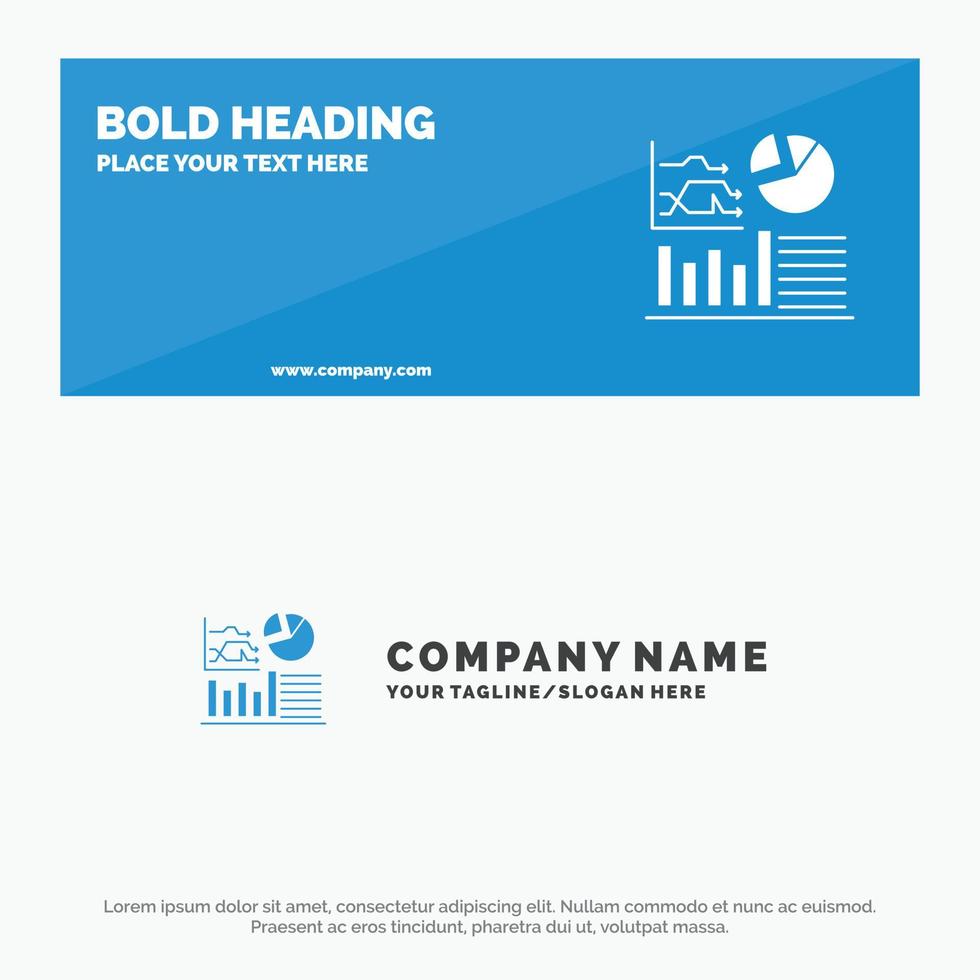 Graph Success Flowchart Business SOlid Icon Website Banner and Business Logo Template vector