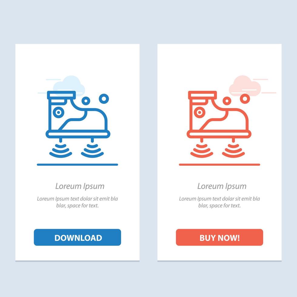 Shoes Wifi Service Technology  Blue and Red Download and Buy Now web Widget Card Template vector