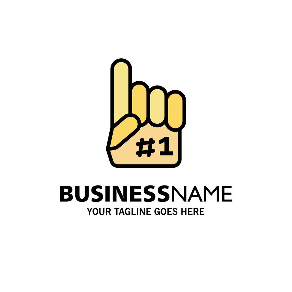 Fanatic Finger Foam Sport Business Logo Template Flat Color vector