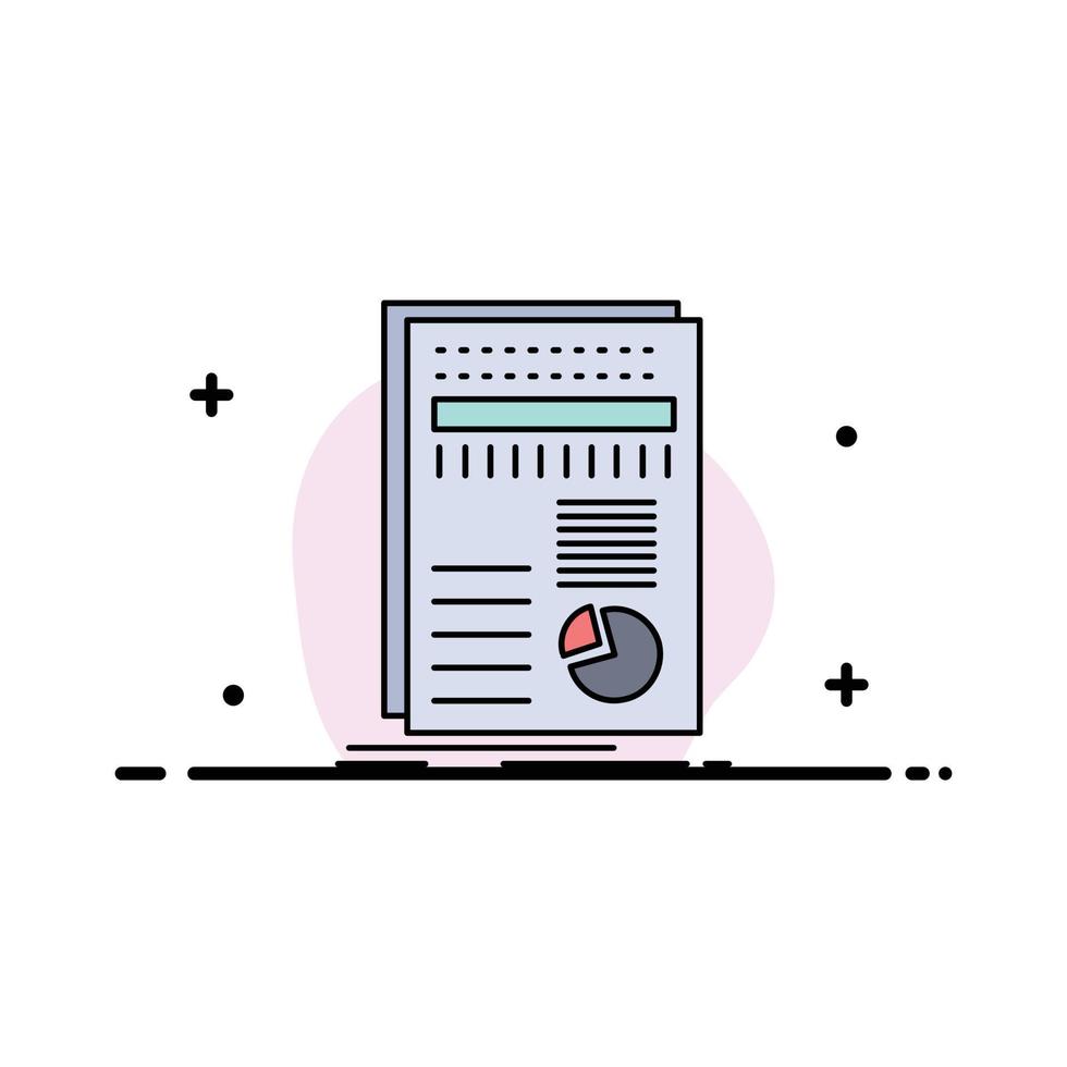 business data finance report statistics Flat Color Icon Vector