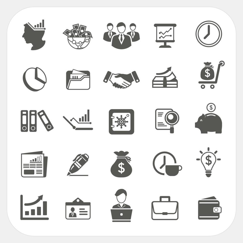 Business, finance icons set vector
