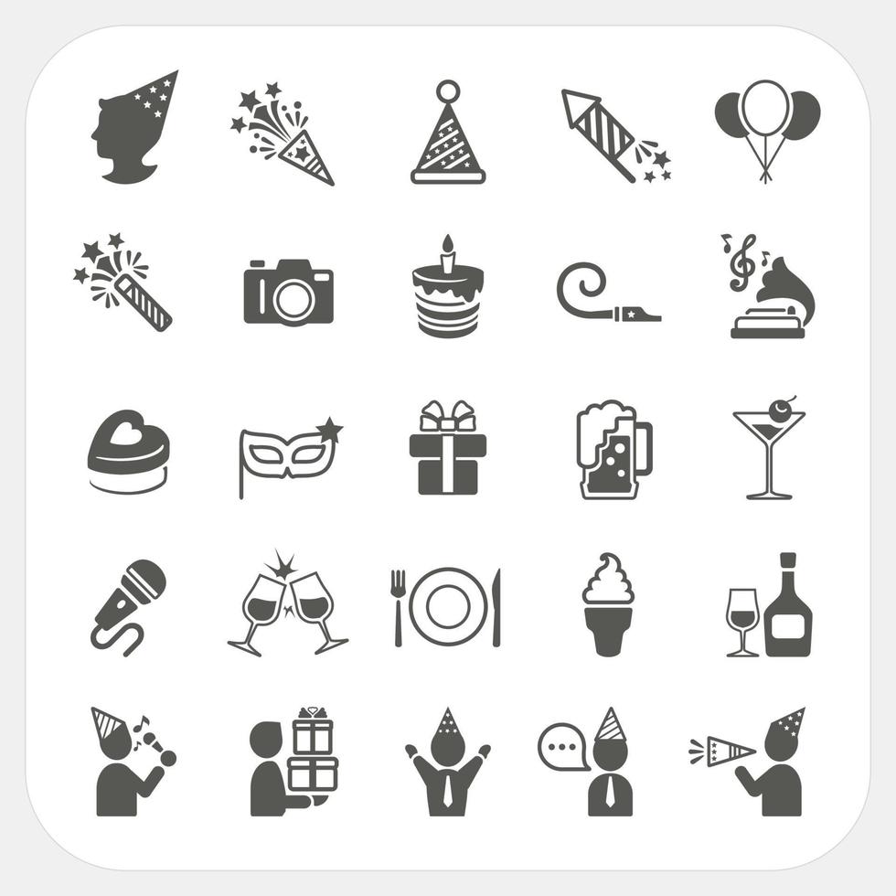 conjunto de iconos de celebración y fiesta vector