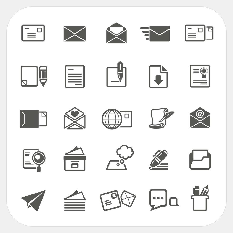 Mail icons set vector