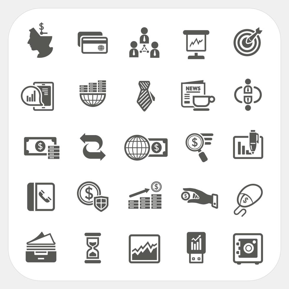 Business and finance icons set vector