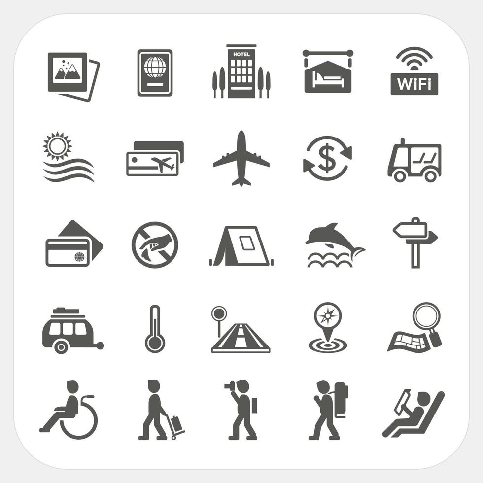Travel and Vacation icons set vector