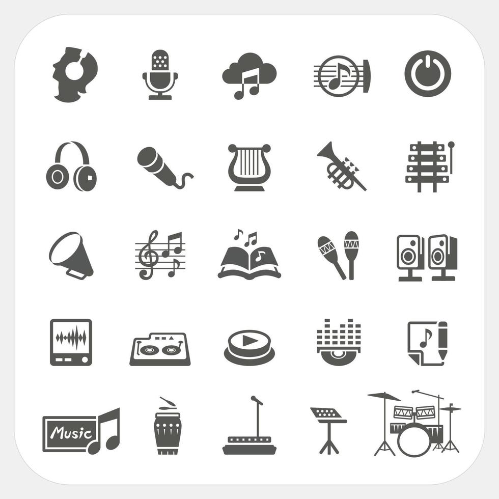Music icons set vector