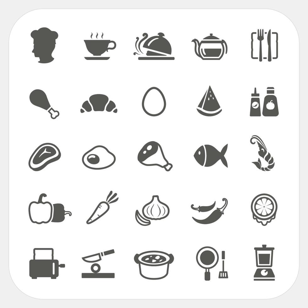 Food icons set vector