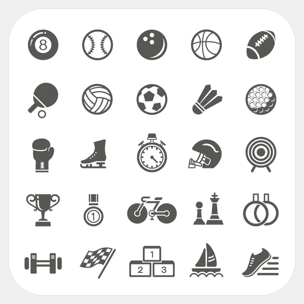 Sport icons set vector