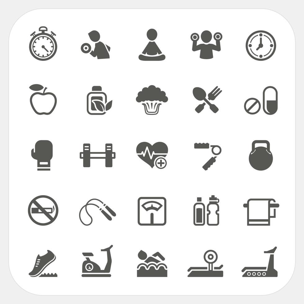 Health and Fitness icons set vector