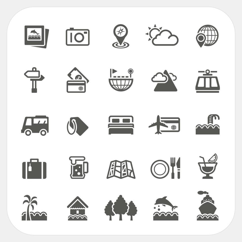 Travel and Vacation icons set vector